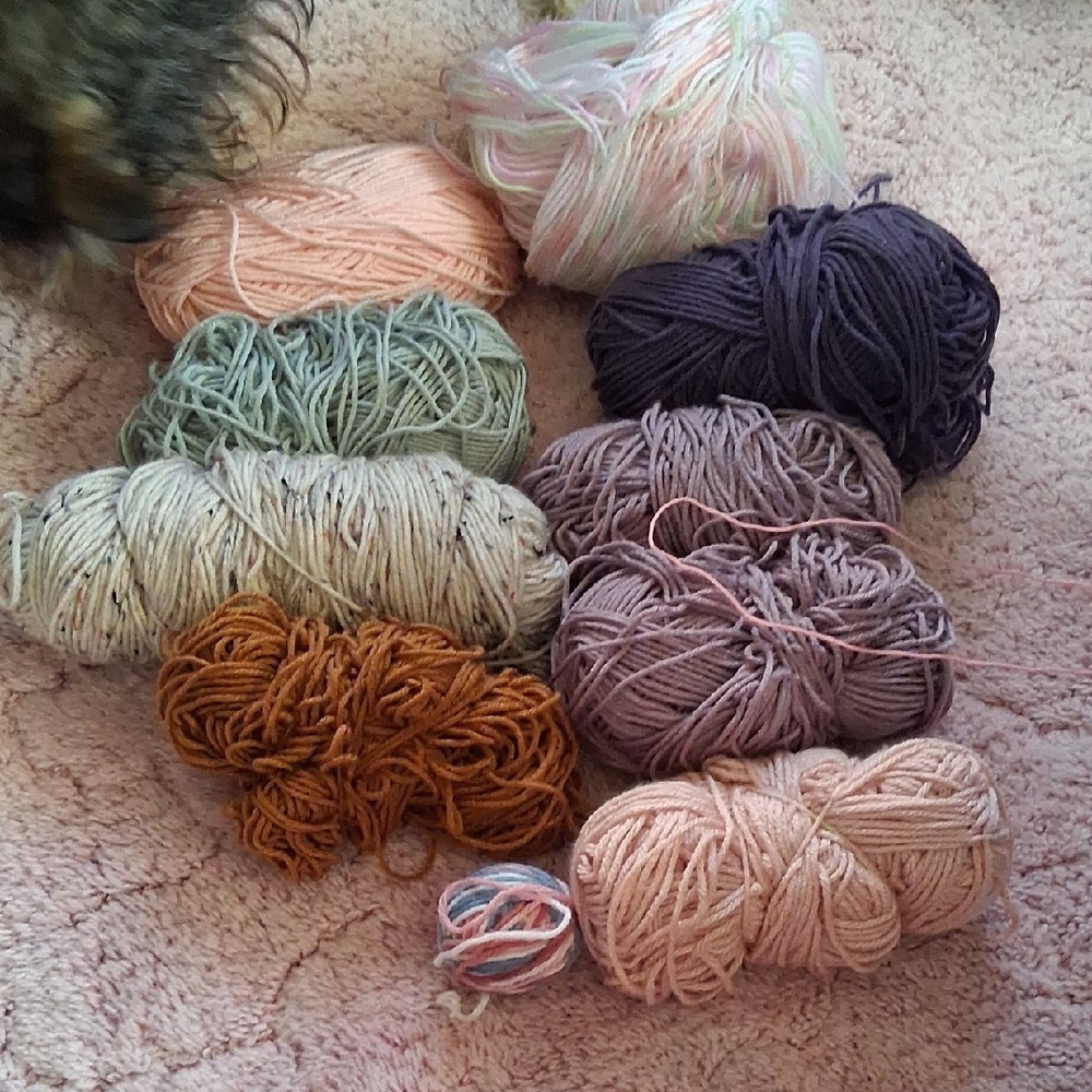 Assorted Yarn Bundle in Pastel and Earth Tones Acrylic